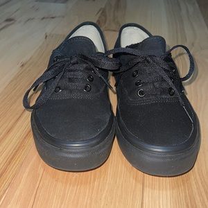 All black authentic Vans